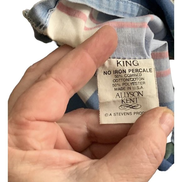 2 Vintage Stevens Allyson Kent KING Pillow Case Pink Floral Cottage Shabby Chic - Picture 7 of 9